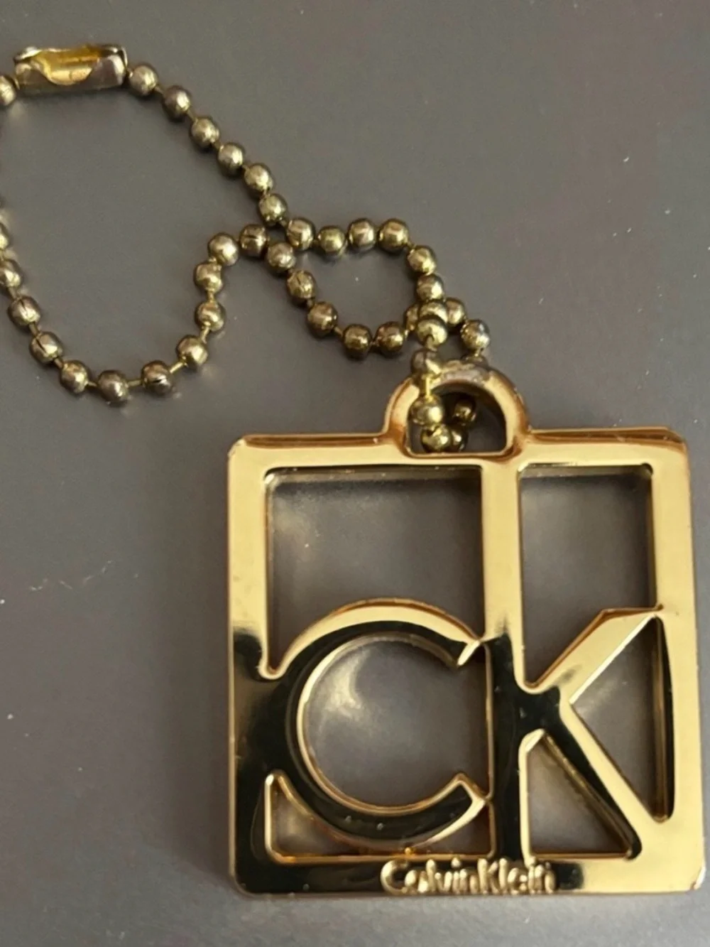 Calvin Klein Gold-Tone CK Square Logo Keychain - Bag Charm Accessory NWOT - Picture 6 of 6